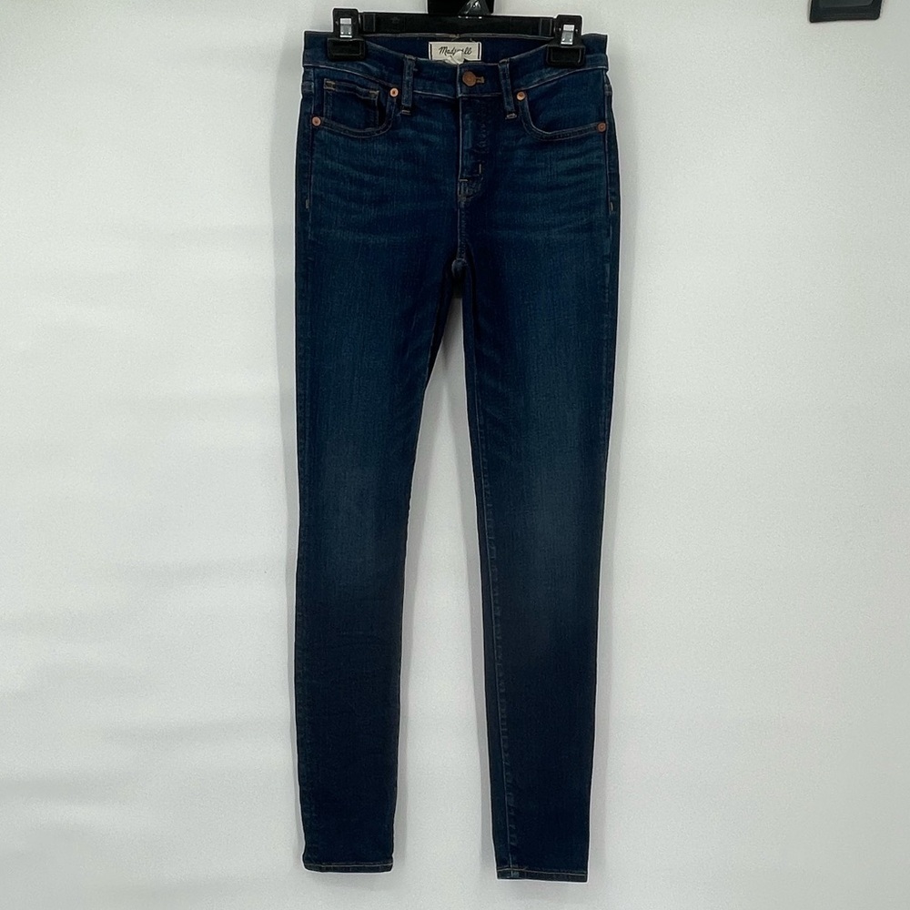 Madewell 8" skinny dark wash stretch denim jeans